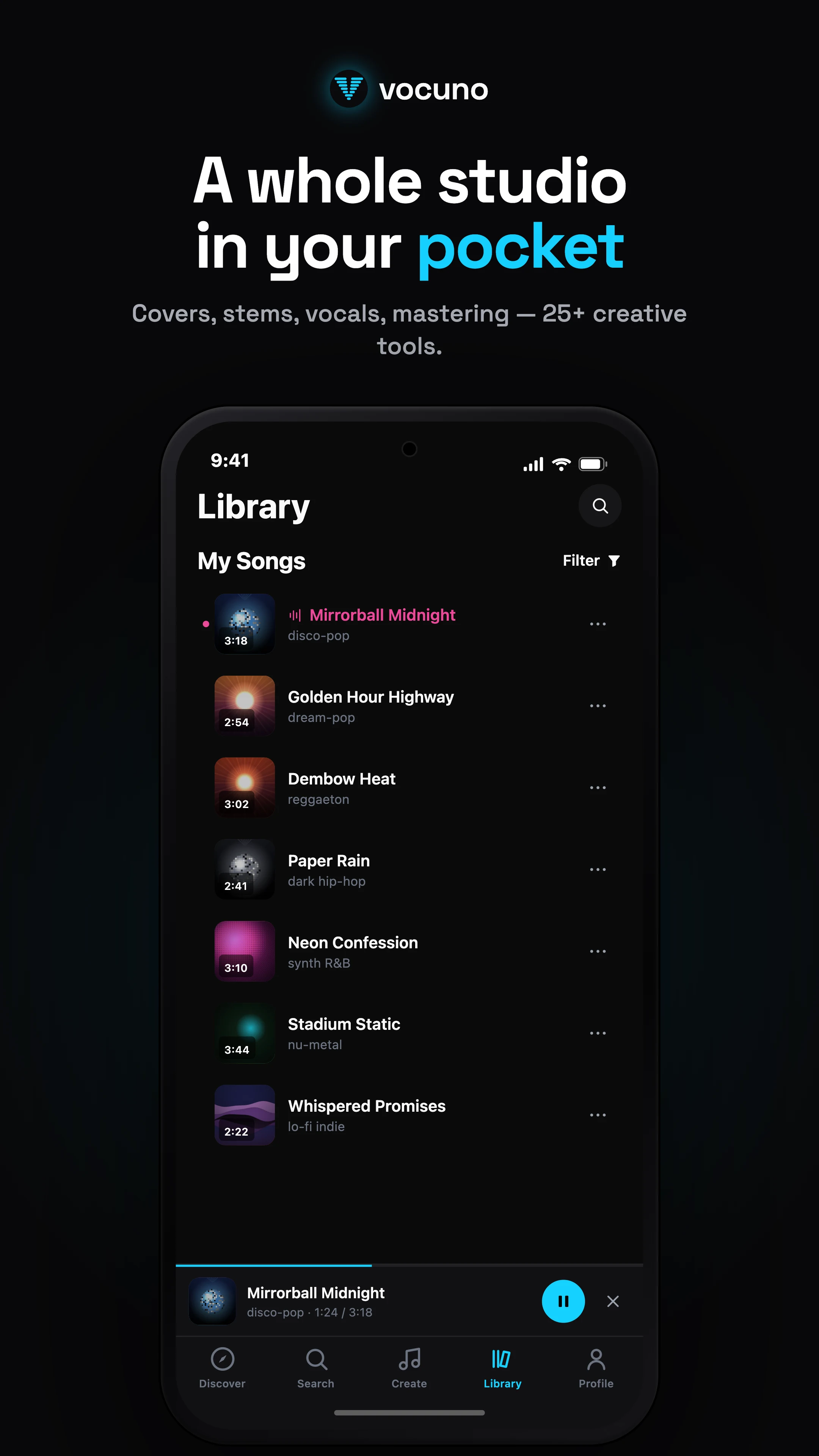 Vocuno: AI Music & Song Maker screenshot